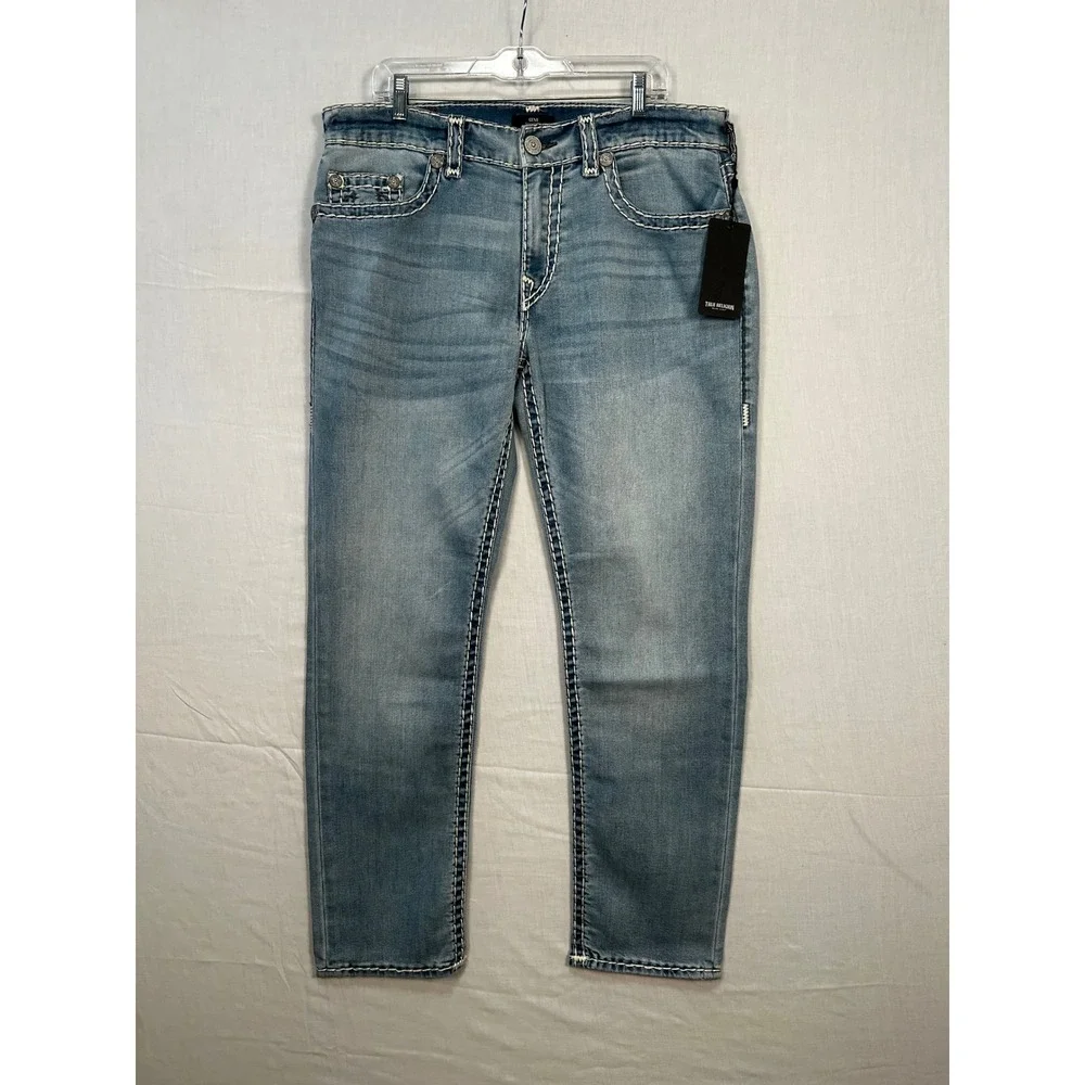 True Religion Geno Relaxed Slim Super T Jeans Carlisle St Light Wash 36x32 10815